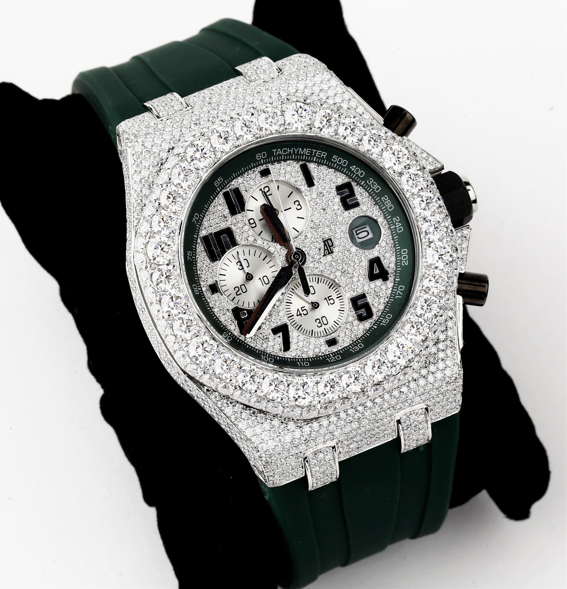 Luxury Cartier Watch in Real VVS Moissanite Diamond Watch, Handmade Stainless Steel Watch For Men/Women