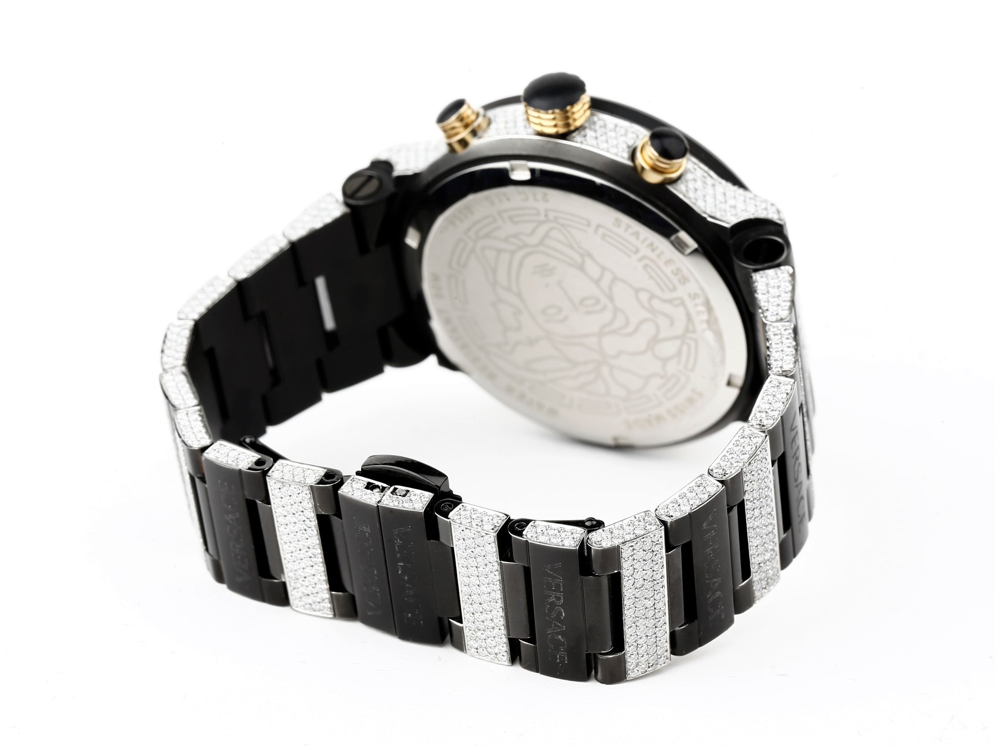 Versace Luxury Watch in Real VVS Moissanite Diamond Watch, Handmade Stainless Steel Watch For Men/Women, Hip Hop Watch, Bust Down Watch Gift for Him