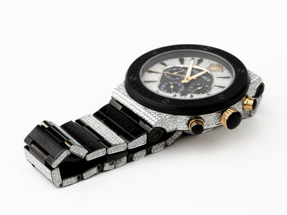 Versace Luxury Watch in Real VVS Moissanite Diamond Watch, Handmade Stainless Steel Watch For Men/Women, Hip Hop Watch, Bust Down Watch Gift for Him