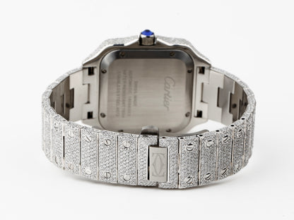 Luxury Cartier Watch in Real VVS Moissanite Diamond Watch, Handmade Stainless Steel Watch For Men/Women
