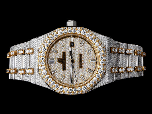 Luxury Watch in Real VVS Moissanite Diamond Watch, Handmade Stainless Steel Watch For Men/Women, Hip Hop Watch, Bust Down Watch Gift for Him