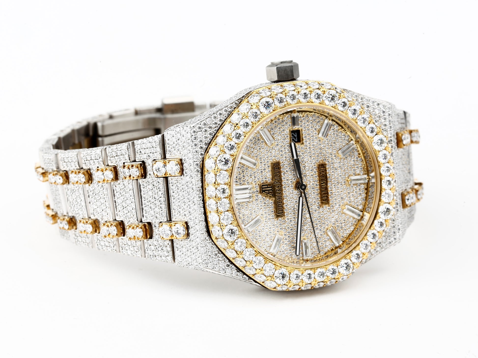 Luxury Watch in Real VVS Moissanite Diamond Watch, Handmade Stainless Steel Watch For Men/Women, Hip Hop Watch, Bust Down Watch Gift for Him