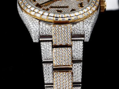 Luxury Rolex Watch in Real VVS Moissanite Diamond Watch, Handmade Stainless Steel Watch For Men/Women, Hip Hop Watch, Iced Out Watch Gift for Him
