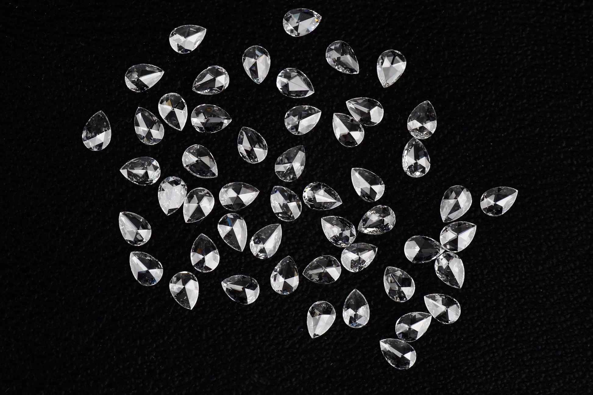 Pear Shape Rose Cut, Natural White Diamond, VS Clarity
