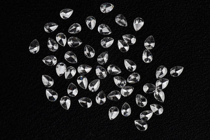 Pear Shape Rose Cut, Natural White Diamond, VS Clarity