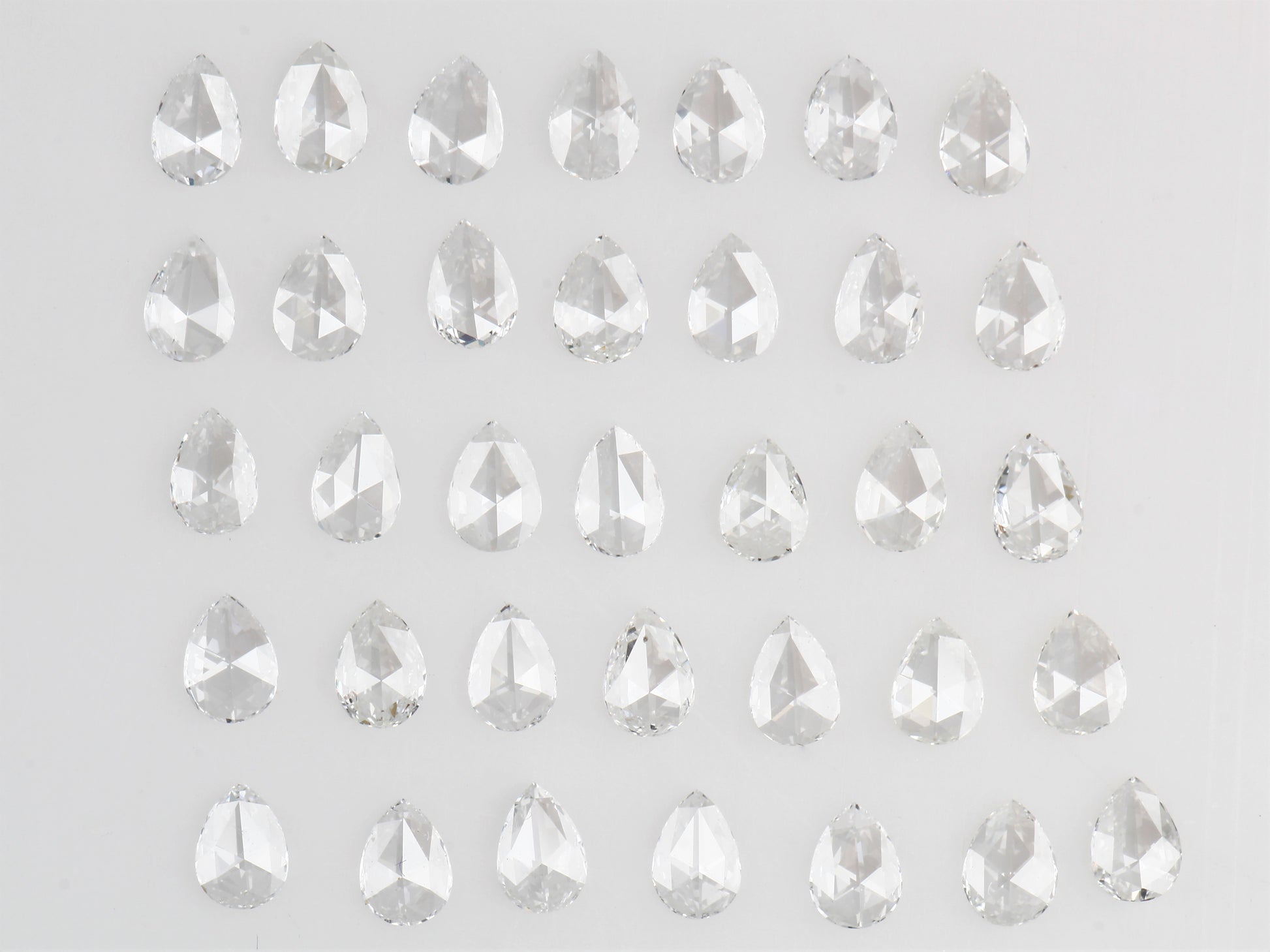 Pear Shape Rose Cut, Natural White Diamond, VS Clarity