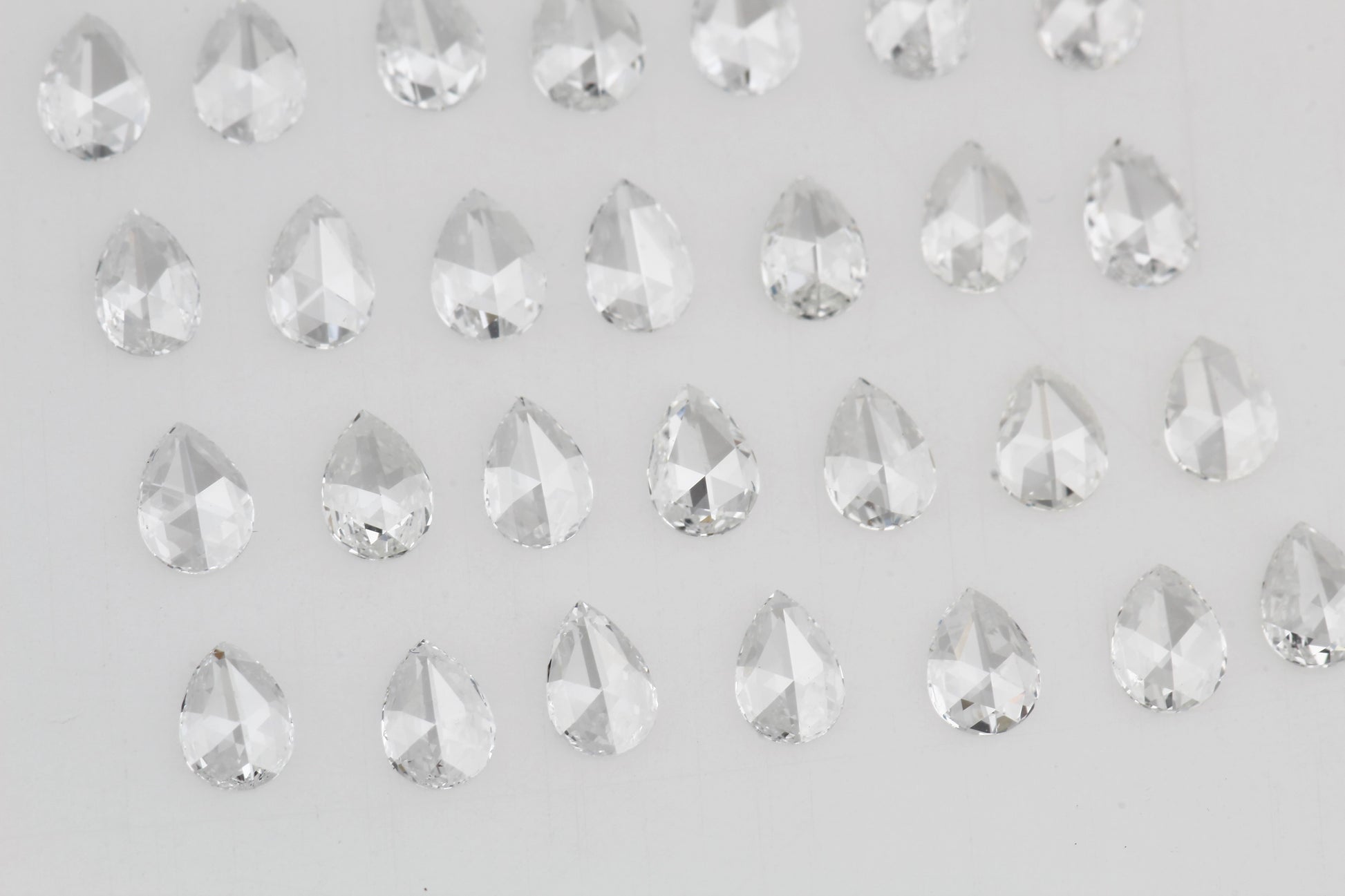 Pear Shape Rose Cut, Natural White Diamond, VS Clarity