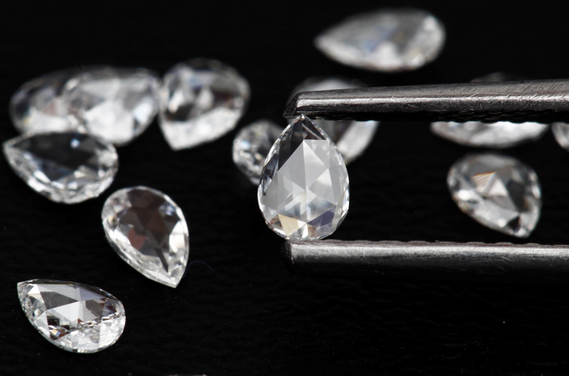 Pear Shape Rose Cut, Natural White Diamond, VS Clarity