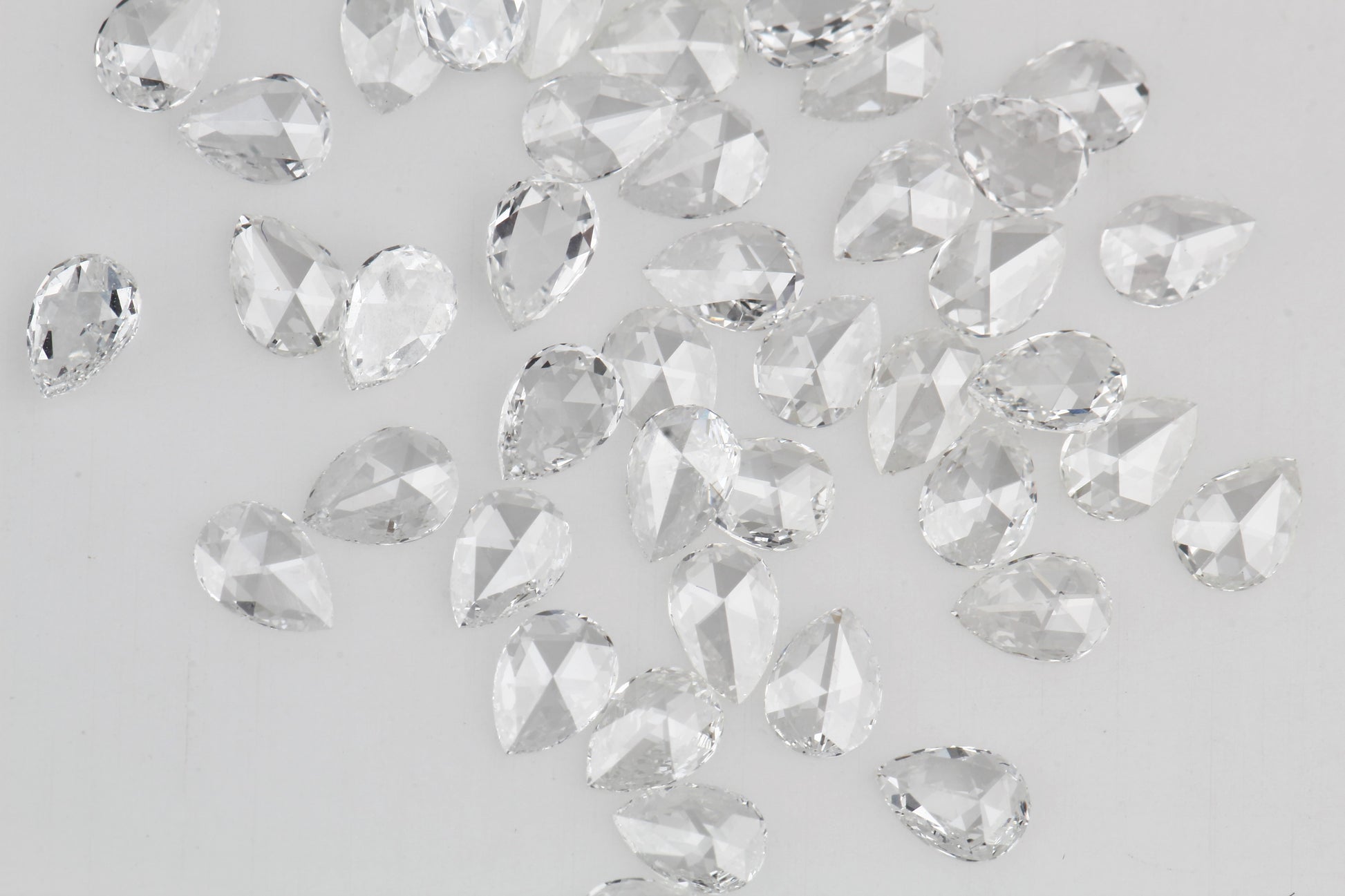 Pear Shape Rose Cut, Natural White Diamond, VS Clarity