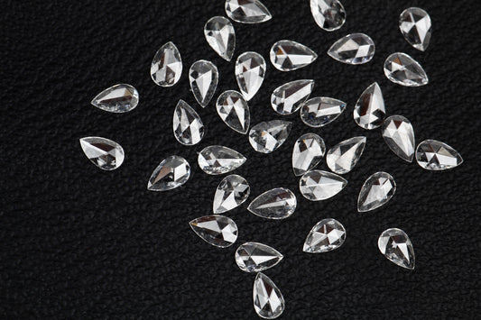 Pear Shape Rose Cut, Natural White Loose Diamond, VS Clarity 
