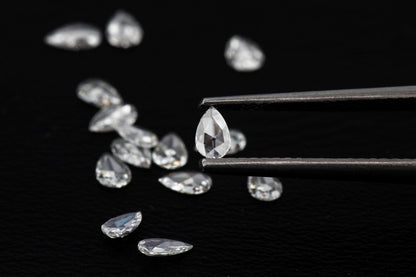 Pear Shape Rose Cut, Natural White Loose Diamond, VS Clarity 