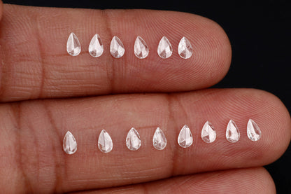 Pear Shape Rose Cut, Natural White Loose Diamond, VS Clarity 