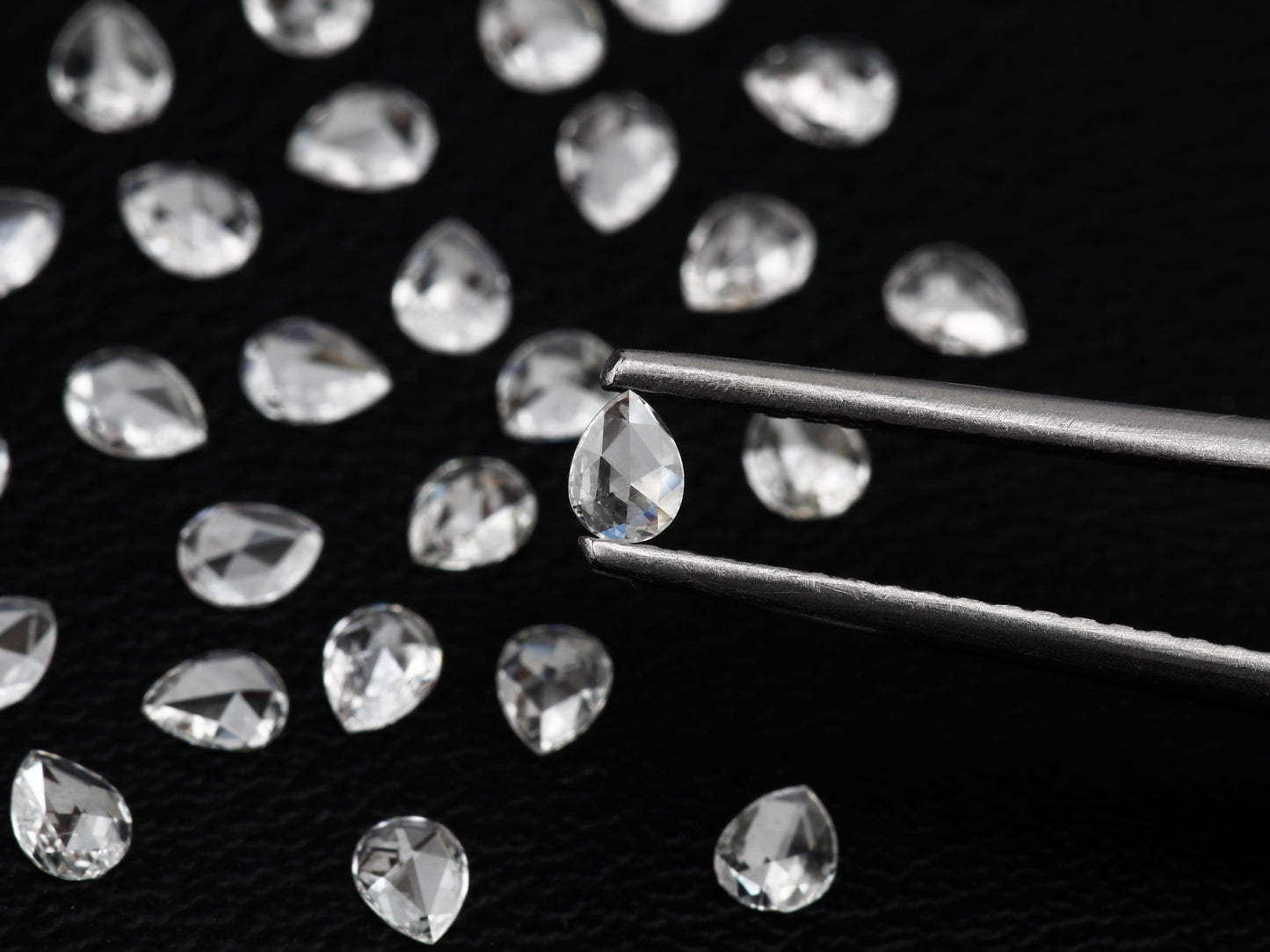 Pear Shape Rose Cut, Natural White Loose Diamond, VS Clarity