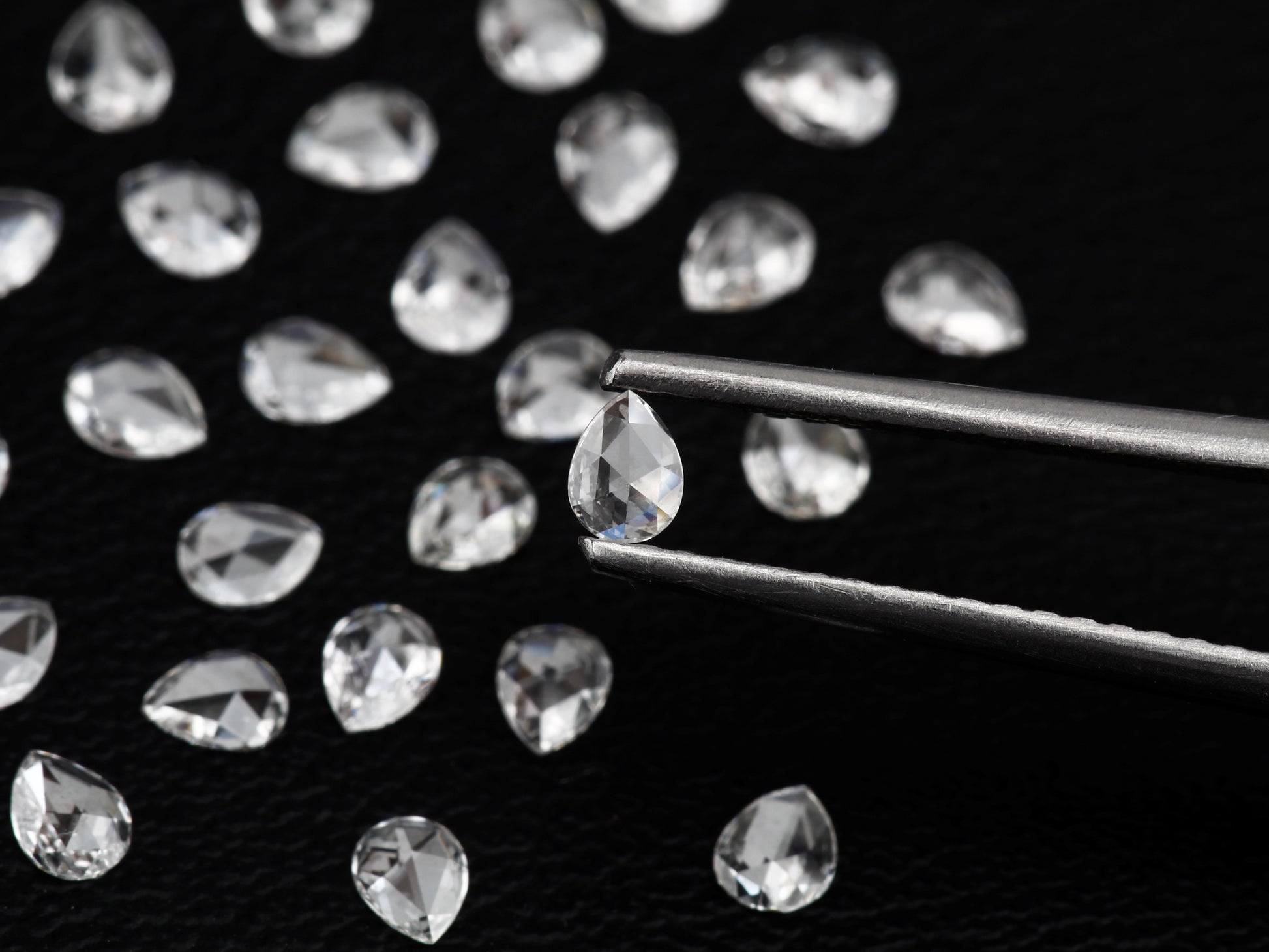 Pear Shape Rose Cut, Natural White Loose Diamond, VS Clarity