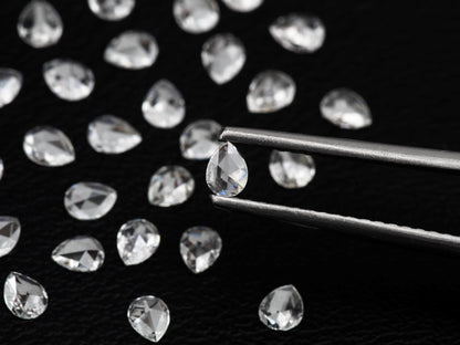 Pear Shape Rose Cut, Natural White Loose Diamond, VS Clarity