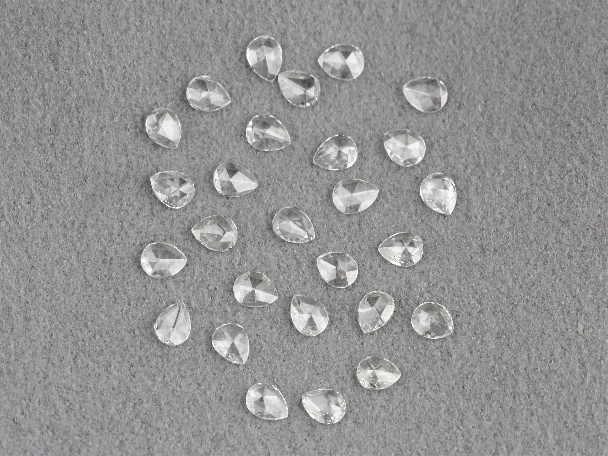 Pear Shape Rose Cut, Natural White Loose Diamond, VS Clarity