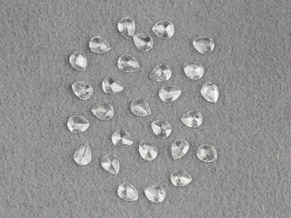 Pear Shape Rose Cut, Natural White Loose Diamond, VS Clarity