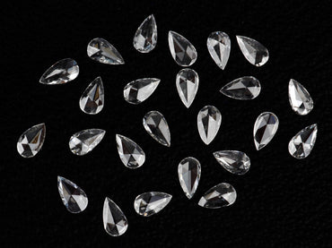 Pear Rose Cut, Natural White Loose Diamond, VS Clarity