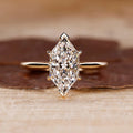 Marquise Cut Lab Grown Diamond Solitaire Engagement Gold Ring