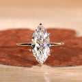 Lab Grown Marquise Full Cut Diamond Solitaire Engagement Yellow Gold Ring