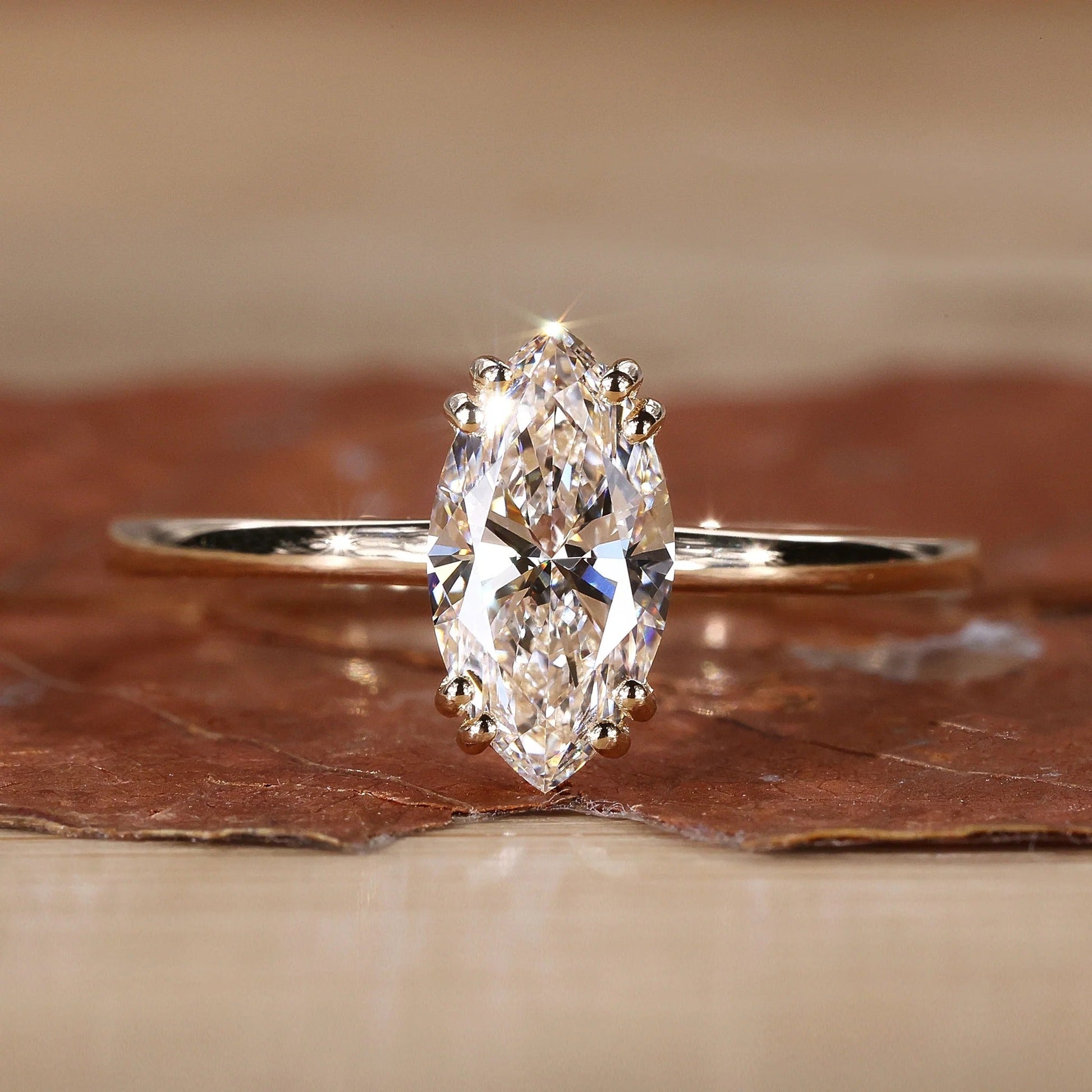 Marquise Cut Lab Grown Diamond Solitaire 8 Prong setting Engagement Gold Ring  Shree Diamond Mfg