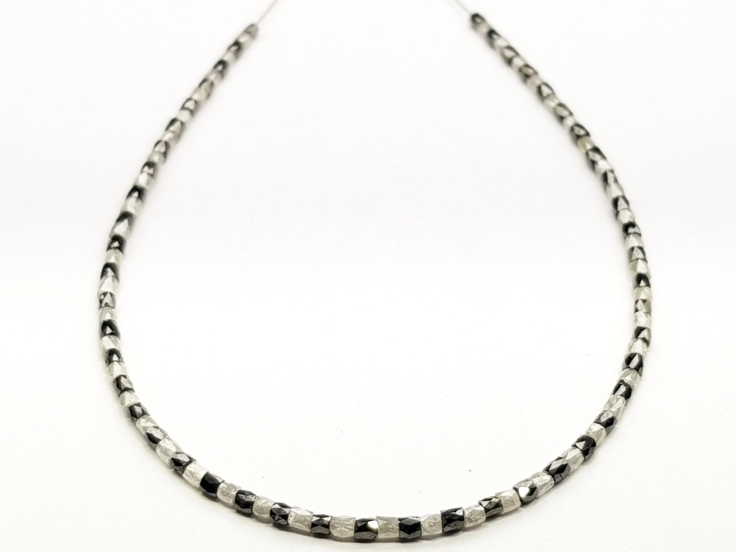 15 Carat Fancy Gray Black Color Tube Polished Loose Diamond Beads 16" Strand  Shree Diamond Mfg