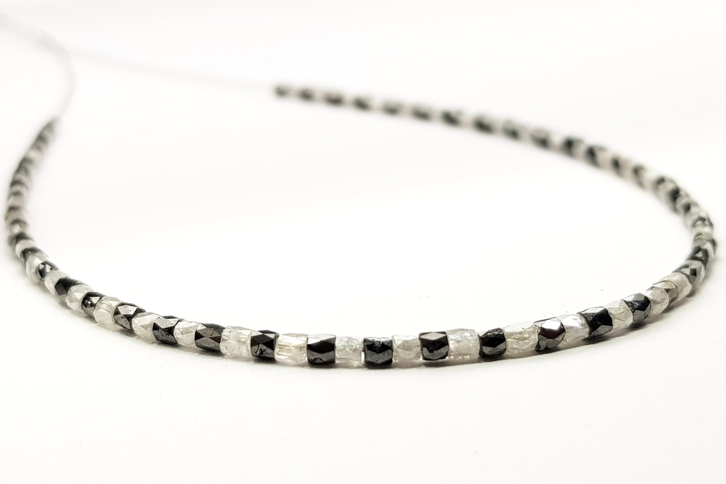 15 Carat Fancy Gray Black Color Tube Polished Loose Diamond Beads 16" Strand  Shree Diamond Mfg