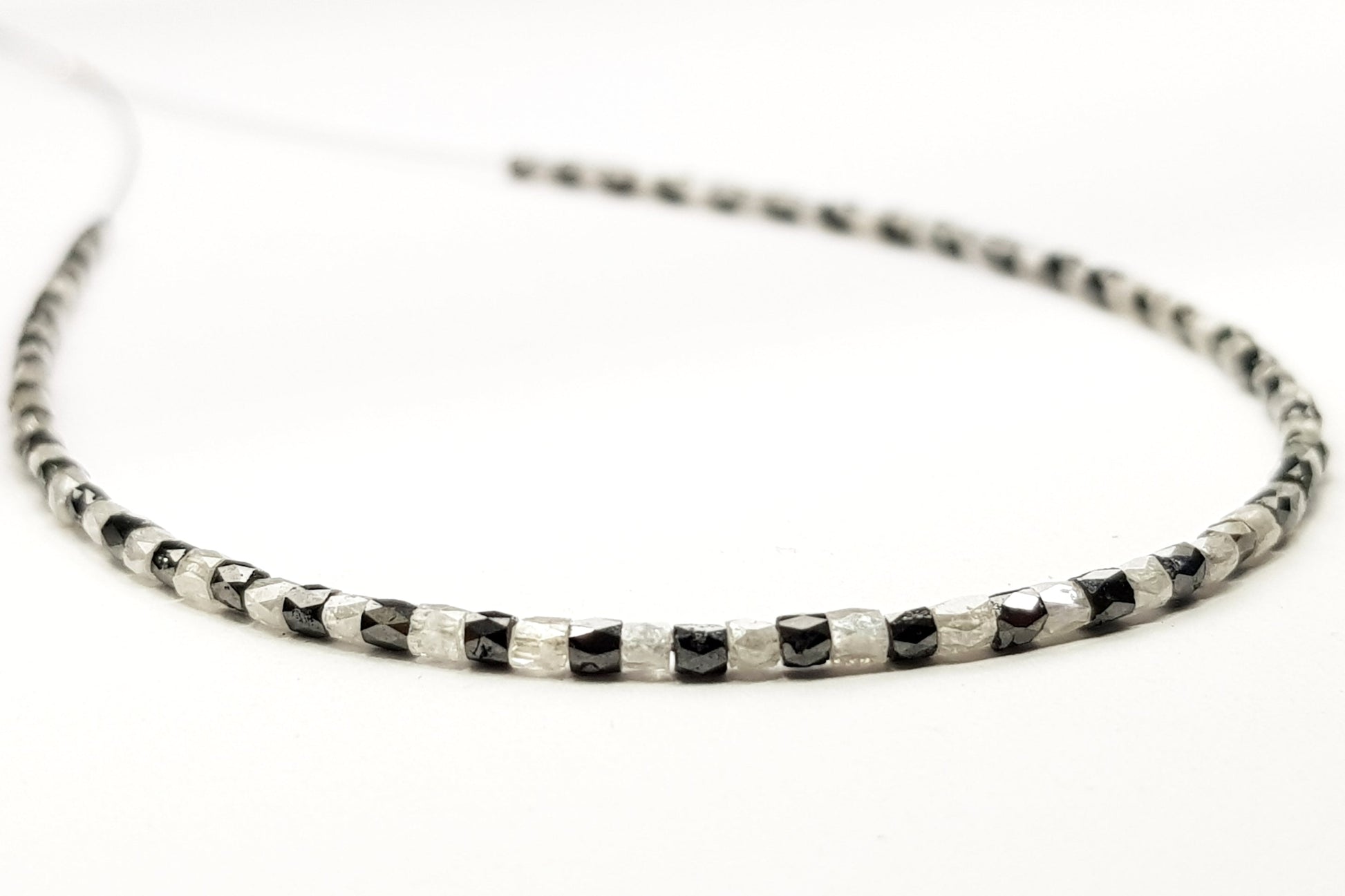 15 Carat Fancy Gray Black Color Tube Polished Loose Diamond Beads 16" Strand  Shree Diamond Mfg