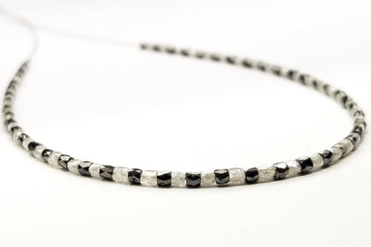 15 Carat Fancy Gray Black Color Tube Polished Loose Diamond Beads 16" Strand  Shree Diamond Mfg