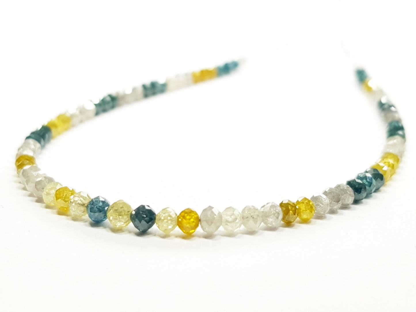 15 Carat Natural Round Polished Multy Color Loose Diamond Beads 16" Inch  Shree Diamond Mfg