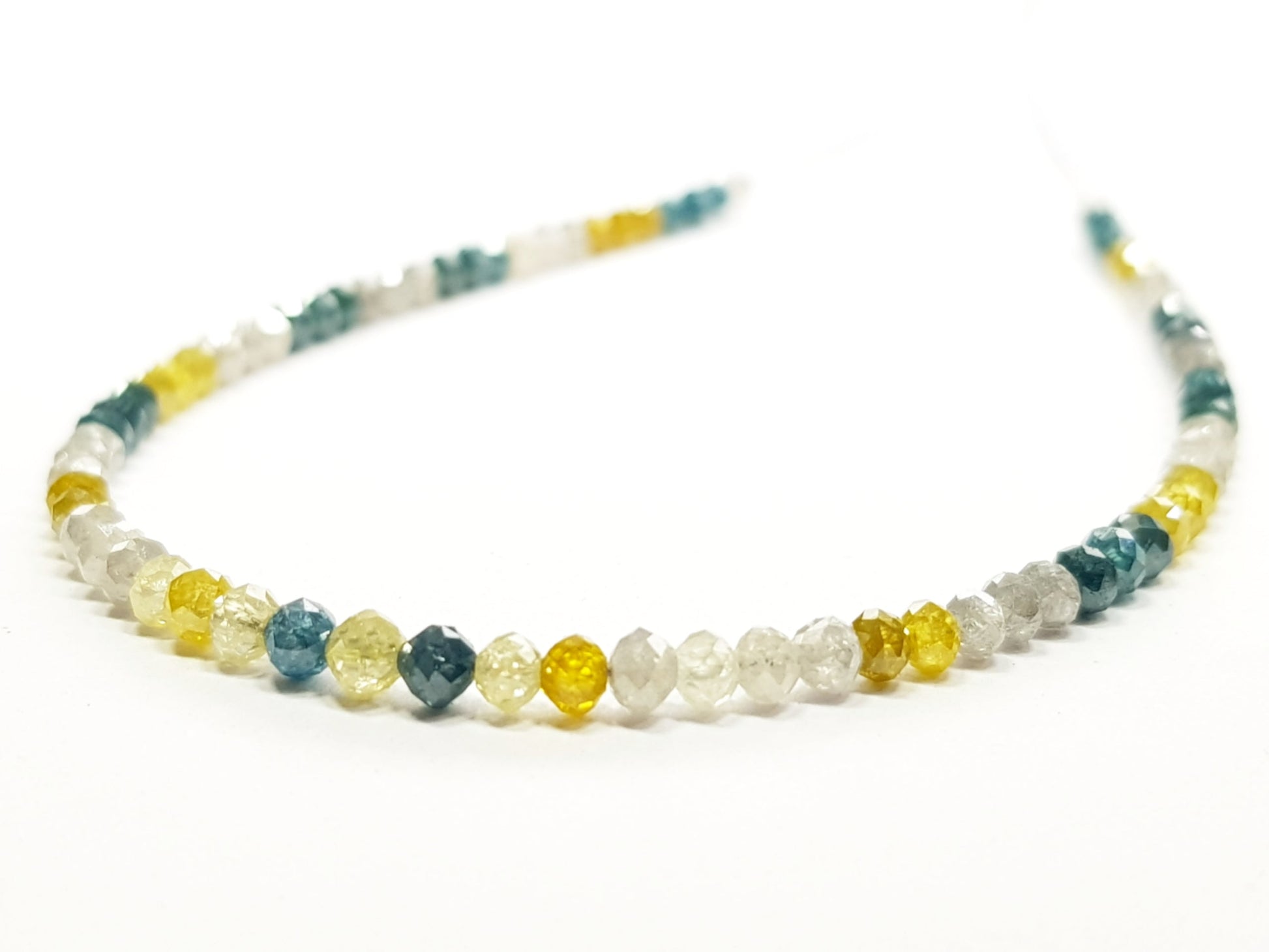 15 Carat Natural Round Polished Multy Color Loose Diamond Beads 16" Inch  Shree Diamond Mfg
