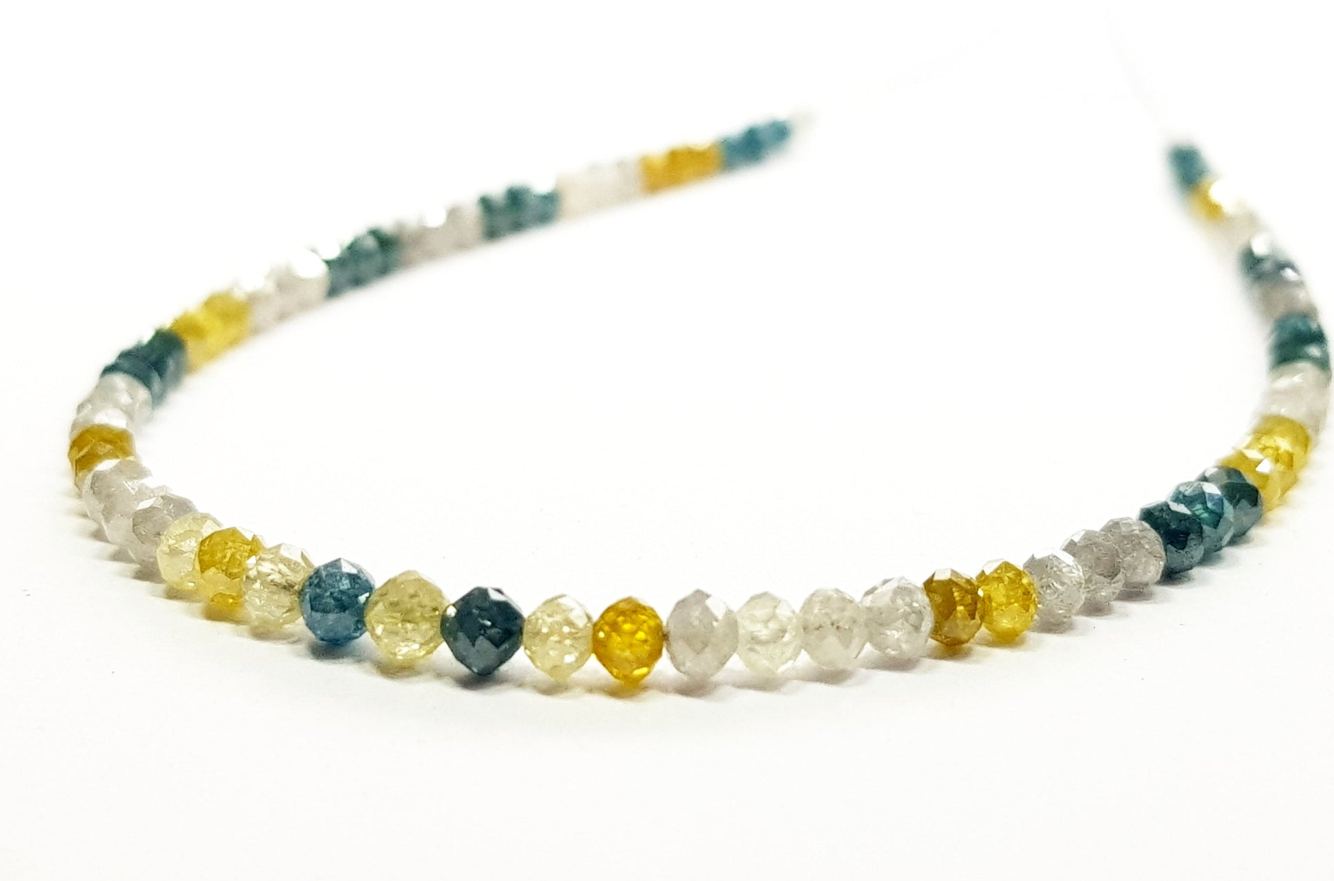15 Carat Natural Round Polished Multy Color Loose Diamond Beads 16" Inch  Shree Diamond Mfg