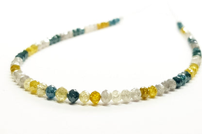 15 Carat Natural Round Polished Multy Color Loose Diamond Beads 16" Inch  Shree Diamond Mfg