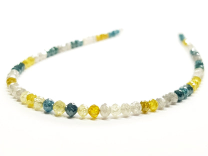 15 Carat Natural Round Polished Multy Color Loose Diamond Beads 16" Inch  Shree Diamond Mfg