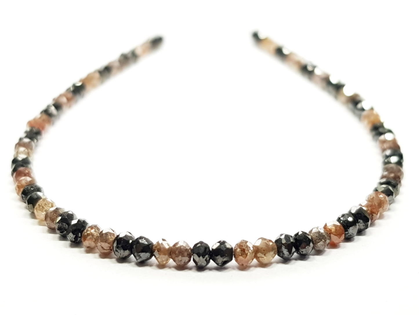 15.00 Carat Natural Round Polished red and Black Color Loose Diamond Beads 16" Inch  Shree Diamond Mfg