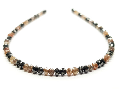 15.00 Carat Natural Round Polished red and Black Color Loose Diamond Beads 16" Inch  Shree Diamond Mfg