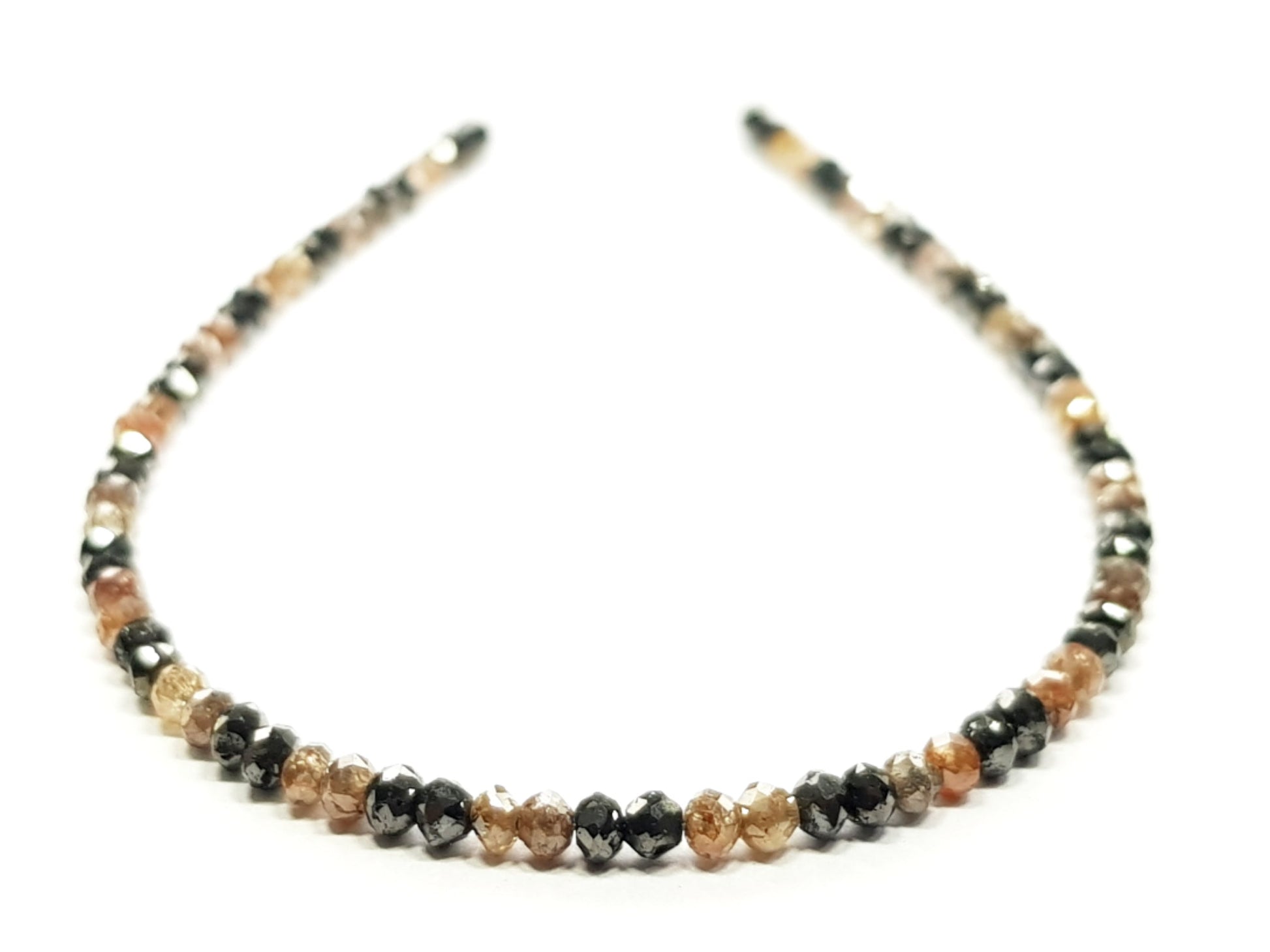 15.00 Carat Natural Round Polished red and Black Color Loose Diamond Beads 16" Inch  Shree Diamond Mfg