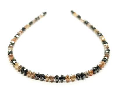 15.00 Carat Natural Round Polished red and Black Color Loose Diamond Beads 16" Inch  Shree Diamond Mfg