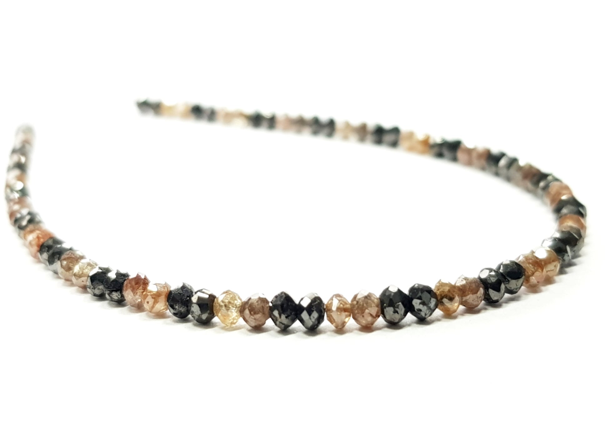 15.00 Carat Natural Round Polished red and Black Color Loose Diamond Beads 16" Inch  Shree Diamond Mfg