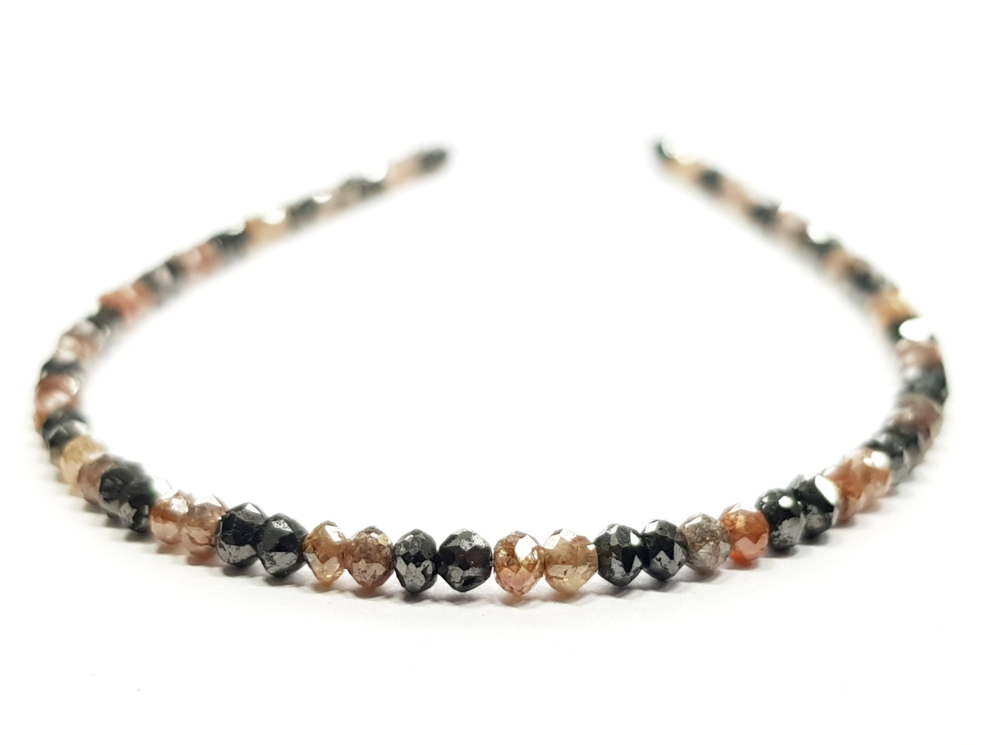 15.00 Carat Natural Round Polished red and Black Color Loose Diamond Beads 16" Inch  Shree Diamond Mfg