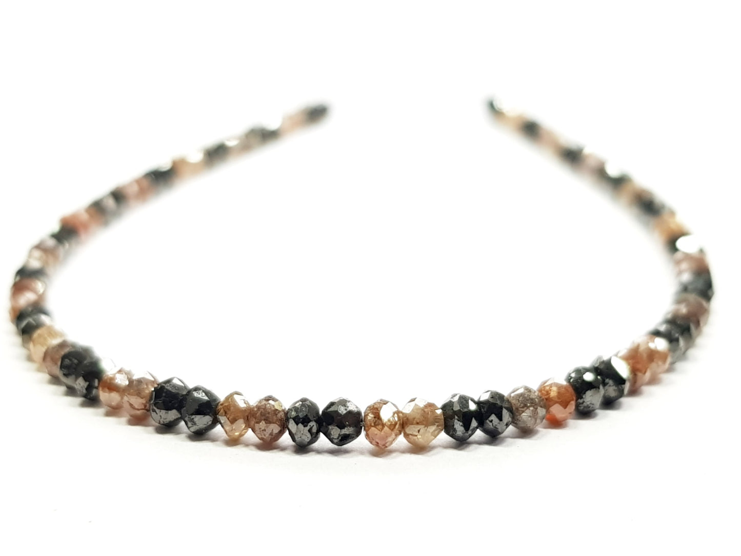 15.00 Carat Natural Round Polished red and Black Color Loose Diamond Beads 16" Inch  Shree Diamond Mfg
