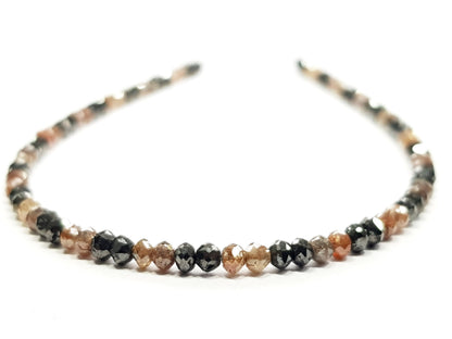 15.00 Carat Natural Round Polished red and Black Color Loose Diamond Beads 16" Inch  Shree Diamond Mfg
