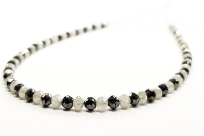 15 Carat Natural Round Polished White and Black Color Loose Diamond Beads 16" Inch  Shree Diamond Mfg