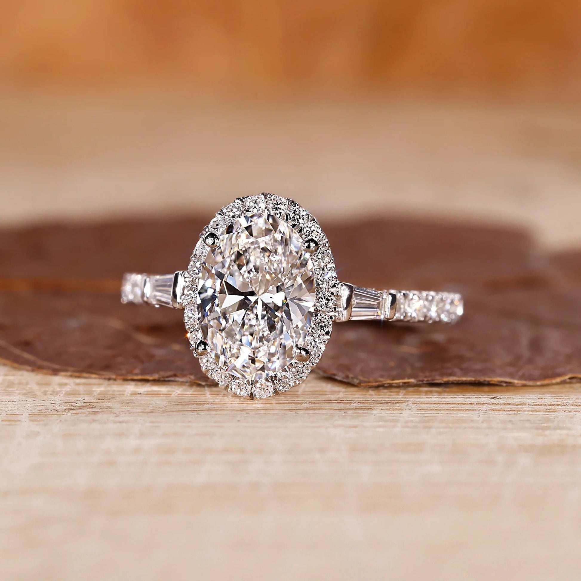 Oval Shape Lab Grown Diamond Prong Setting Halo Engagement Gold Ring  Shree Diamond Mfg