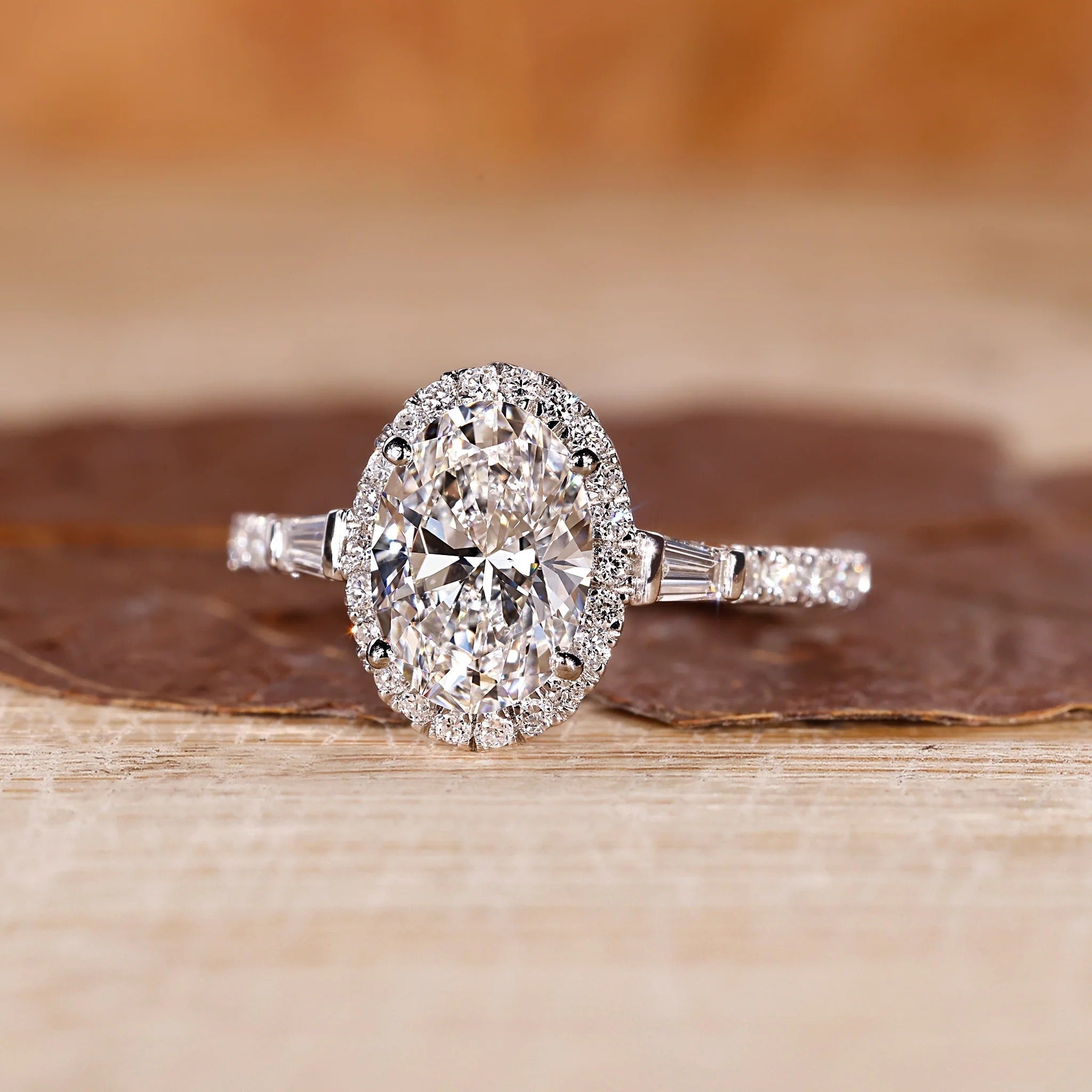 Oval Shape Lab Grown Diamond Prong Setting Halo Engagement Gold Ring  Shree Diamond Mfg
