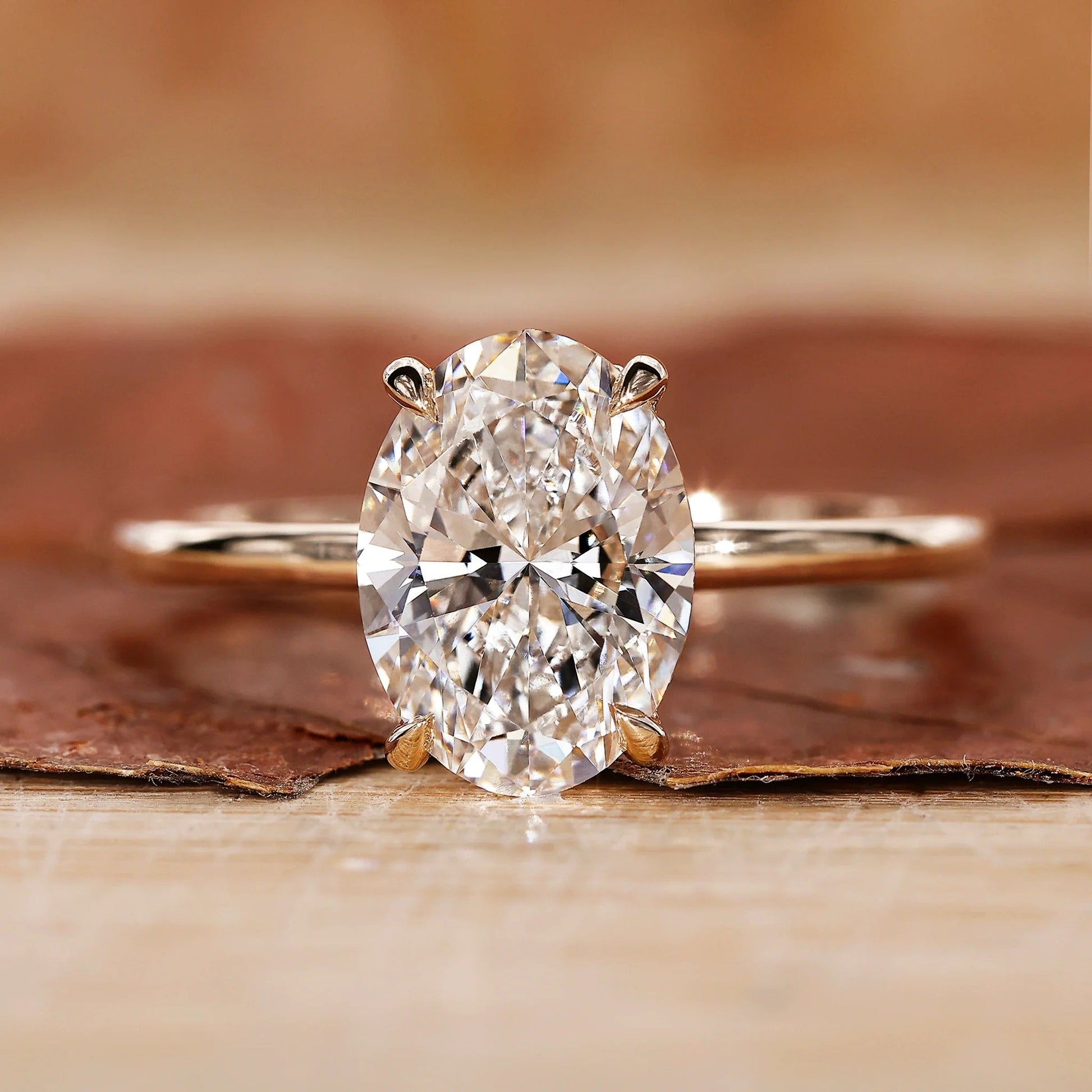 Oval Full Cut Lab Grown Diamond Solitaire 4 Prong Setting Engagement Gold Ring  Shree Diamond Mfg