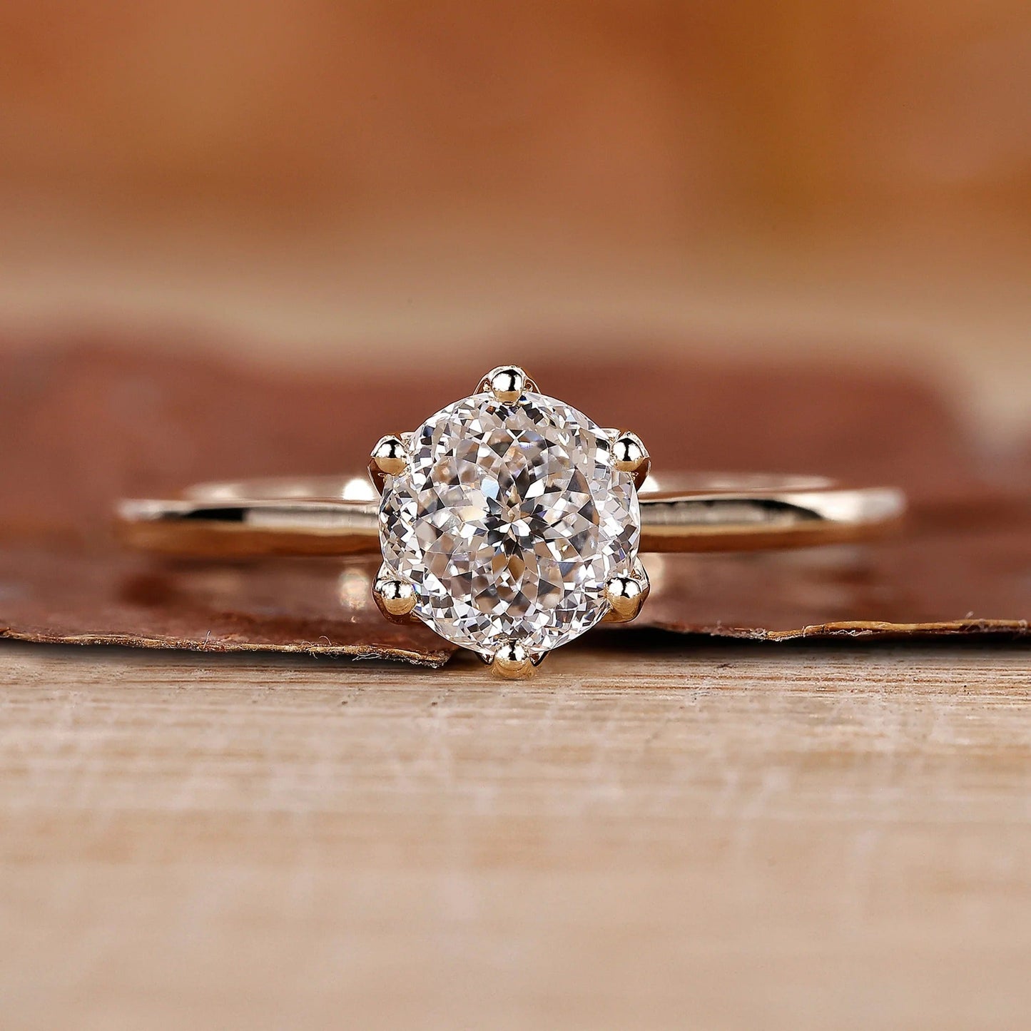 Portuguese Cut Lab Grown Diamond Solitaire Cathedral Setting Gold Ring  Shree Diamond Mfg