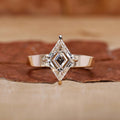 Kite Cut Lab Grown Diamond Solitaire 4 Prong Setting Engagement Gold Ring