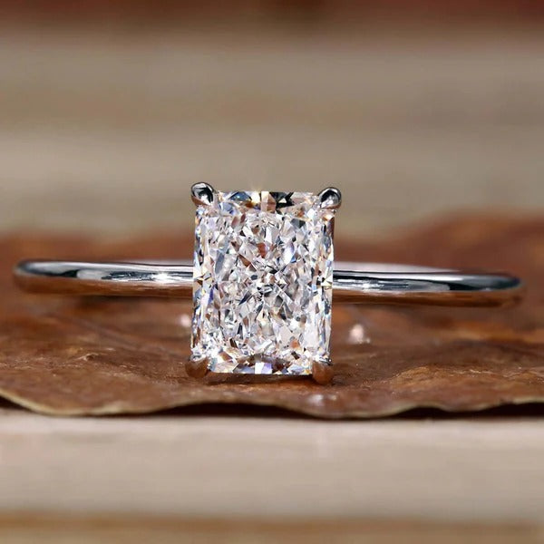 Radiant Cut Lab Grown Diamond Solitaire Prong Setting Engagement Gold Ring  Shree Diamond Mfg