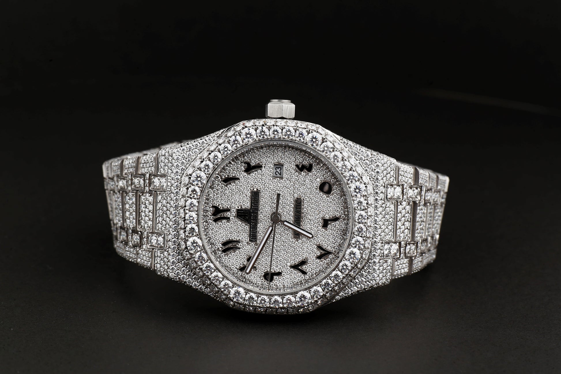 Audemars Piguet Luxury Watch in Real VVS Moissanite Diamond, Automatic Watch, Handmade Stainless Steel Watch for Women / Man